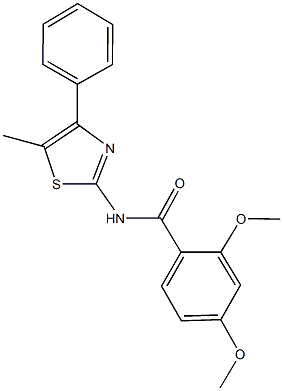 2,4-dimethoxy-N-(5-methyl-4-phenyl-1,3-thiazol-2-yl)benzamide 结构式
