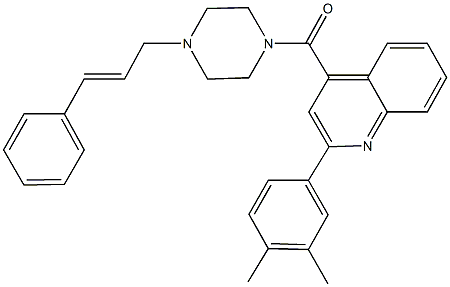 4-[(4-cinnamyl-1-piperazinyl)carbonyl]-2-(3,4-dimethylphenyl)quinoline 结构式