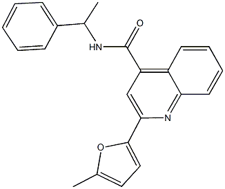 2-(5-methyl-2-furyl)-N-(1-phenylethyl)-4-quinolinecarboxamide 结构式