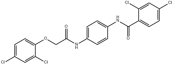 2,4-dichloro-N-(4-{[(2,4-dichlorophenoxy)acetyl]amino}phenyl)benzamide 结构式