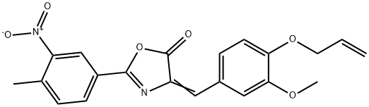 4-[4-(allyloxy)-3-methoxybenzylidene]-2-{3-nitro-4-methylphenyl}-1,3-oxazol-5(4H)-one 结构式