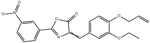 4-[4-(allyloxy)-3-ethoxybenzylidene]-2-{3-nitrophenyl}-1,3-oxazol-5(4H)-one 结构式