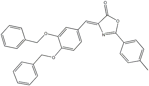 4-[3,4-bis(benzyloxy)benzylidene]-2-(4-methylphenyl)-1,3-oxazol-5(4H)-one 结构式