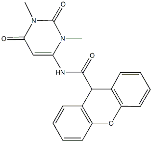 N-(1,3-dimethyl-2,6-dioxo-1,2,3,6-tetrahydro-4-pyrimidinyl)-9H-xanthene-9-carboxamide 结构式