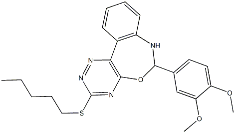 6-(3,4-dimethoxyphenyl)-3-(pentylsulfanyl)-6,7-dihydro[1,2,4]triazino[5,6-d][3,1]benzoxazepine 结构式