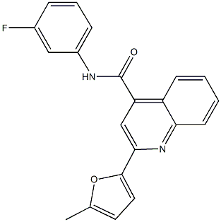 N-(3-fluorophenyl)-2-(5-methyl-2-furyl)-4-quinolinecarboxamide 结构式