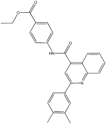 ethyl 4-({[2-(3,4-dimethylphenyl)-4-quinolinyl]carbonyl}amino)benzoate 结构式