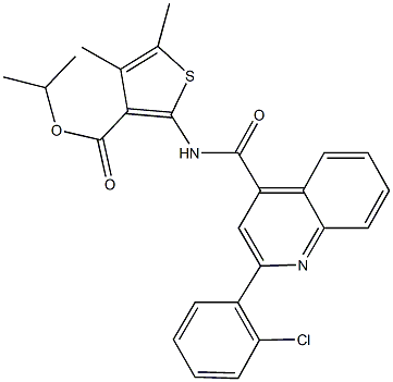 isopropyl 2-({[2-(2-chlorophenyl)-4-quinolinyl]carbonyl}amino)-4,5-dimethyl-3-thiophenecarboxylate 结构式