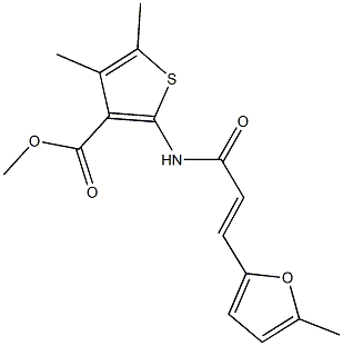 methyl 4,5-dimethyl-2-{[3-(5-methyl-2-furyl)acryloyl]amino}-3-thiophenecarboxylate 结构式