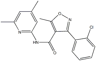 3-(2-chlorophenyl)-N-(4,6-dimethyl-2-pyridinyl)-5-methyl-4-isoxazolecarboxamide 结构式