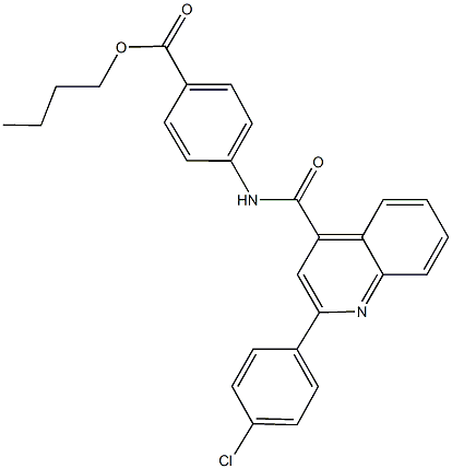 butyl 4-({[2-(4-chlorophenyl)-4-quinolinyl]carbonyl}amino)benzoate 结构式