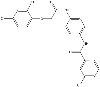3-chloro-N-(4-{[(2,4-dichlorophenoxy)acetyl]amino}phenyl)benzamide 结构式