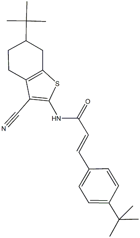 N-(6-tert-butyl-3-cyano-4,5,6,7-tetrahydro-1-benzothien-2-yl)-3-(4-tert-butylphenyl)acrylamide 结构式