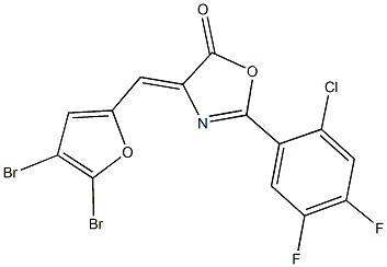 2-(2-chloro-4,5-difluorophenyl)-4-[(4,5-dibromo-2-furyl)methylene]-1,3-oxazol-5(4H)-one 结构式