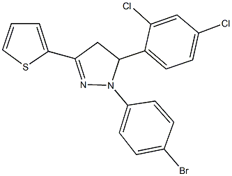 1-(4-bromophenyl)-5-(2,4-dichlorophenyl)-3-(2-thienyl)-4,5-dihydro-1H-pyrazole 结构式