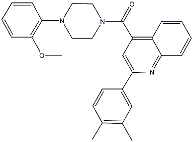 2-(4-{[2-(3,4-dimethylphenyl)-4-quinolinyl]carbonyl}-1-piperazinyl)phenyl methyl ether 结构式