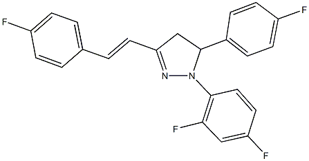 1-(2,4-difluorophenyl)-5-(4-fluorophenyl)-3-[2-(4-fluorophenyl)vinyl]-4,5-dihydro-1H-pyrazole 结构式