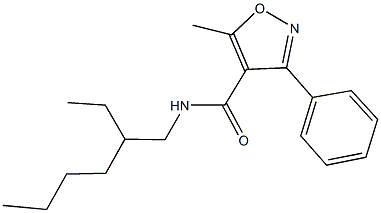 N-(2-ethylhexyl)-5-methyl-3-phenyl-4-isoxazolecarboxamide 结构式