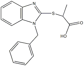 2-[(1-benzyl-1H-benzimidazol-2-yl)sulfanyl]propanoic acid 结构式