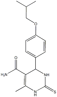 4-(4-isobutoxyphenyl)-6-methyl-2-thioxo-1,2,3,4-tetrahydro-5-pyrimidinecarboxamide 结构式