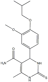 4-(4-isobutoxy-3-methoxyphenyl)-6-methyl-2-thioxo-1,2,3,4-tetrahydro-5-pyrimidinecarboxamide 结构式