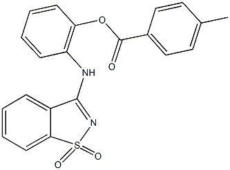 2-[(1,1-dioxido-1,2-benzisothiazol-3-yl)amino]phenyl 4-methylbenzoate 结构式