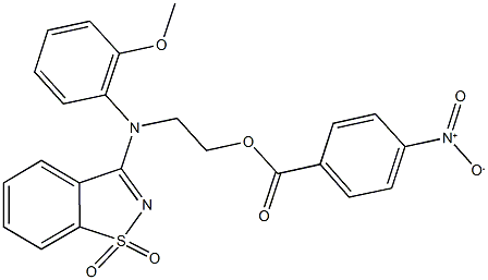 2-[(1,1-dioxido-1,2-benzisothiazol-3-yl)-2-methoxyanilino]ethyl 4-nitrobenzoate 结构式