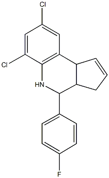 6,8-dichloro-4-(4-fluorophenyl)-3a,4,5,9b-tetrahydro-3H-cyclopenta[c]quinoline 结构式