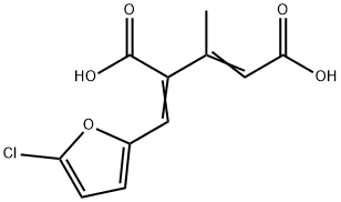4-[(5-chloro-2-furyl)methylene]-3-methyl-2-pentenedioic acid 结构式