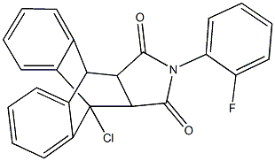 1-chloro-17-(2-fluorophenyl)-17-azapentacyclo[6.6.5.0~2,7~.0~9,14~.0~15,19~]nonadeca-2,4,6,9,11,13-hexaene-16,18-dione 结构式