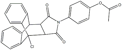 4-(1-chloro-16,18-dioxo-17-azapentacyclo[6.6.5.0~2,7~.0~9,14~.0~15,19~]nonadeca-2,4,6,9,11,13-hexaen-17-yl)phenyl acetate 结构式