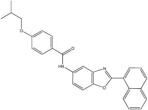4-isobutoxy-N-[2-(1-naphthyl)-1,3-benzoxazol-5-yl]benzamide 结构式