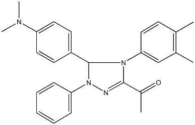 1-[5-[4-(dimethylamino)phenyl]-4-(3,4-dimethylphenyl)-1-phenyl-4,5-dihydro-1H-1,2,4-triazol-3-yl]ethanone 结构式