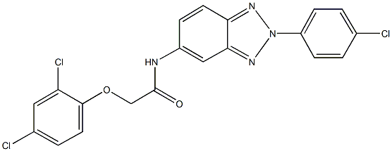 N-[2-(4-chlorophenyl)-2H-1,2,3-benzotriazol-5-yl]-2-(2,4-dichlorophenoxy)acetamide 结构式