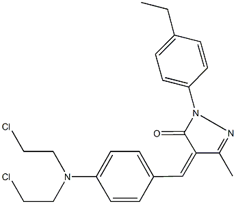 4-{4-[bis(2-chloroethyl)amino]benzylidene}-2-(4-ethylphenyl)-5-methyl-2,4-dihydro-3H-pyrazol-3-one 结构式