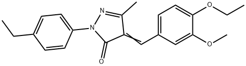 4-(4-ethoxy-3-methoxybenzylidene)-2-(4-ethylphenyl)-5-methyl-2,4-dihydro-3H-pyrazol-3-one 结构式