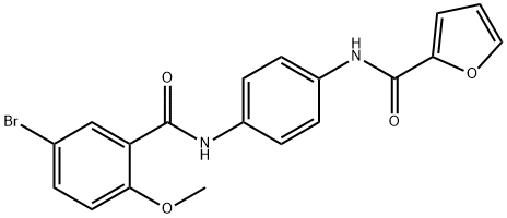 N-{4-[(5-bromo-2-methoxybenzoyl)amino]phenyl}-2-furamide 结构式