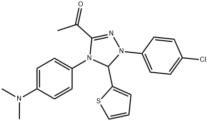 1-[1-(4-chlorophenyl)-4-[4-(dimethylamino)phenyl]-5-(2-thienyl)-4,5-dihydro-1H-1,2,4-triazol-3-yl]ethanone 结构式