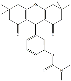 3-(3,3,6,6-tetramethyl-1,8-dioxo-2,3,4,5,6,7,8,9-octahydro-1H-xanthen-9-yl)phenyl dimethylcarbamate 结构式