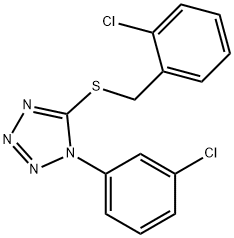 2-chlorobenzyl 1-(3-chlorophenyl)-1H-tetraazol-5-yl sulfide 结构式