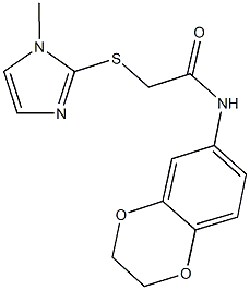 N-(2,3-dihydro-1,4-benzodioxin-6-yl)-2-[(1-methyl-1H-imidazol-2-yl)sulfanyl]acetamide 结构式