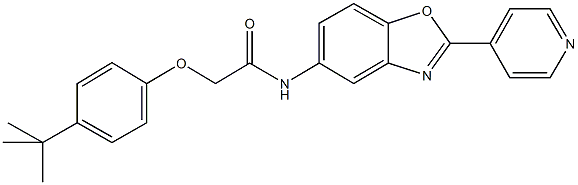 2-(4-tert-butylphenoxy)-N-[2-(4-pyridinyl)-1,3-benzoxazol-5-yl]acetamide 结构式