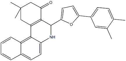 5-[5-(3,4-dimethylphenyl)-2-furyl]-2,2-dimethyl-2,3,5,6-tetrahydrobenzo[a]phenanthridin-4(1H)-one 结构式