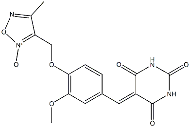 5-{3-methoxy-4-[(4-methyl-2-oxido-1,2,5-oxadiazol-3-yl)methoxy]benzylidene}-2,4,6(1H,3H,5H)-pyrimidinetrione 结构式