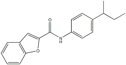 N-(4-sec-butylphenyl)-1-benzofuran-2-carboxamide 结构式