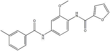 N-{2-methoxy-4-[(3-methylbenzoyl)amino]phenyl}-2-furamide 结构式