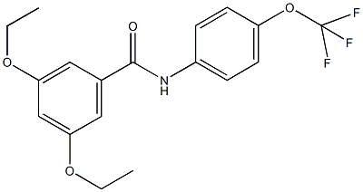 3,5-diethoxy-N-[4-(trifluoromethoxy)phenyl]benzamide 结构式