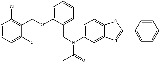 N-{2-[(2,6-dichlorobenzyl)oxy]benzyl}-N-(2-phenyl-1,3-benzoxazol-5-yl)acetamide 结构式