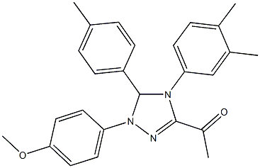 1-[4-(3,4-dimethylphenyl)-1-(4-methoxyphenyl)-5-(4-methylphenyl)-4,5-dihydro-1H-1,2,4-triazol-3-yl]ethanone 结构式