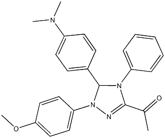 1-[5-[4-(dimethylamino)phenyl]-1-(4-methoxyphenyl)-4-phenyl-4,5-dihydro-1H-1,2,4-triazol-3-yl]ethanone 结构式